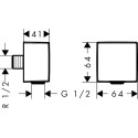 Шланговое подключение Hansgrohe Fixfit Square 26455000