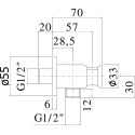 Шланговое подключение Paffoni ZSUP031CR с держателем для душа