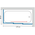 Шторка на ванну GuteWetter Practic Part GV-413A правая 173x90 см стекло бесцветное, профиль матовый хром