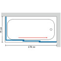 Шторка на ванну GuteWetter Practic Part GV-413A правая 178x75 см стекло бесцветное, профиль матовый хром