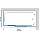 Шторка на ванну GuteWetter Practic Part GV-413 правая 170x90 см стекло бесцветное, профиль матовый хром