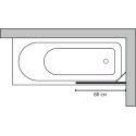 Шторка на ванну GuteWetter Trend Pearl GV-861A правая 60 см стекло бесцветное, фурнитура хром