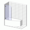 Шторка на ванну Ravak Rosa CVSK1 160/170 L Transparent, профиль блестящий