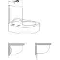Шторка на ванну Ravak Rosa CVSK1 160/170 L Transparent, профиль сатин