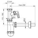 Сифон для раковины AlcaPlast A430P