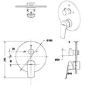 Смеситель Bravat Rhein PB8429564BW-3-ENG для ванны с душем