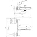 Смеситель Cersanit Flavis 63035 для ванны с душем + душевой гарнитур