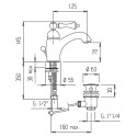 Смеситель Cezares Margot MARGOT-LSM1-03/24-M для раковины