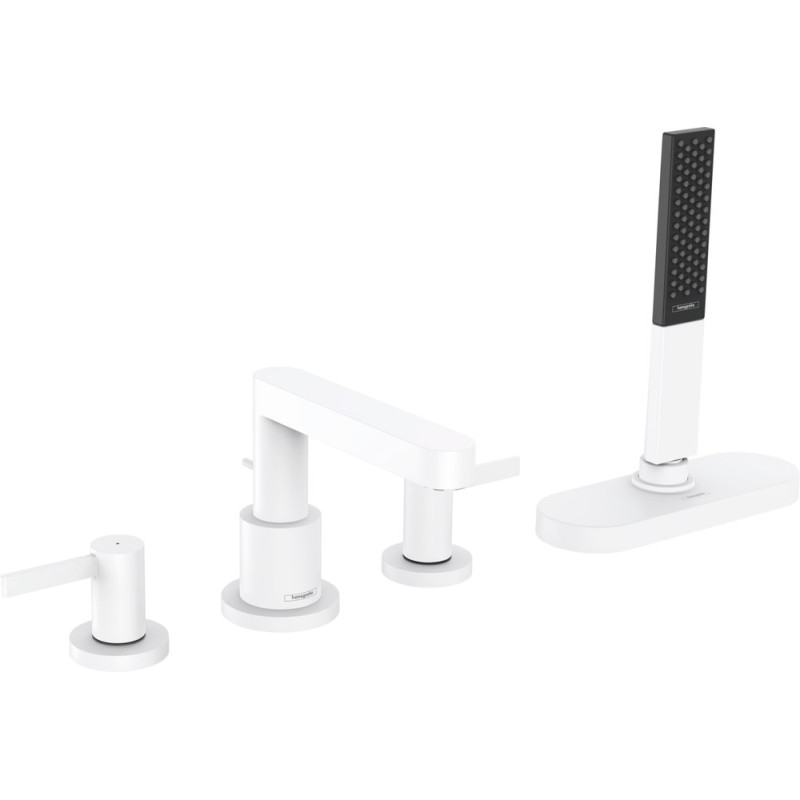 Смеситель Hansgrohe Finoris 76444700 на борт ванны, матовый белый