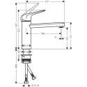 Смеситель Hansgrohe Focus M42 71806000 для кухонной мойки, хром