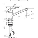 Смеситель Hansgrohe Focus M42 71808800 для кухонной мойки, сталь
