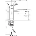 Смеситель Hansgrohe Focus M43 71816800 для кухонной мойки, сталь