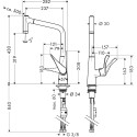 Смеситель Hansgrohe Metris M71 14780800 для кухонной мойки, сталь