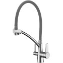 Смеситель Lemark Comfort LM3071C-Gray для кухонной мойки с фильтром Аквафор Кристалл ECO H Pro