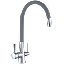 Смеситель Lemark Comfort LM3075C-Gray для кухонной мойки с фильтром Аквафор Кристалл ECO H Pro