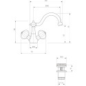 Смеситель Migliore Olivia 19016 для раковины, декоративная платина