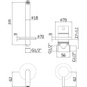 Смеситель Paffoni Light LIG007ST70 С ВНУТРЕННЕЙ ЧАСТЬЮ, для раковины, сталь