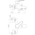 Смеситель Paini Unika 59CR111LMKM для ванны с душем