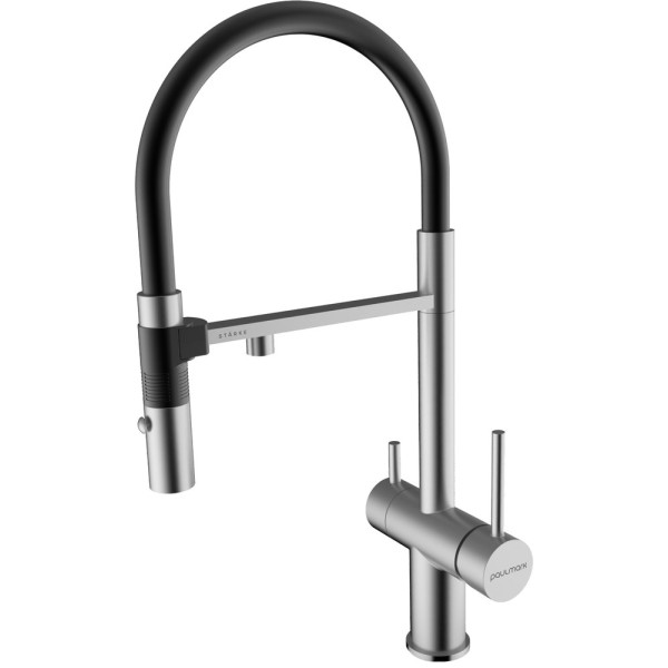 Смеситель Paulmark Magneto Ma213118-Ni для кухонной мойки, никель