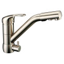 Смеситель Zorg Clean Water ZR 400 KF-12 nickel для кухонной мойки