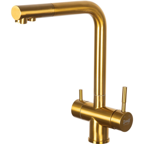 Смеситель Zorg Inox SZR-7039 BRONZE для кухонной мойки, бронза