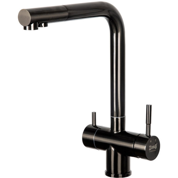 Смеситель Zorg Inox SZR-7039 GRAFIT для кухонной мойки, графит