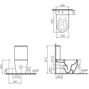 Унитаз-компакт VitrA Sento Open-Back 9830B003-7204 безободковый