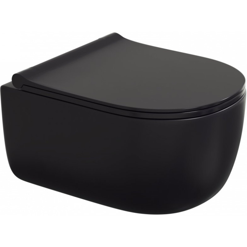 Унитаз подвесной Berges Wasserhaus Ego Black Rimless 082125 с микролифтом