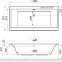 Акриловая ванна Excellent Pryzmat 170x75