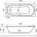 Акриловая ванна Excellent Sekwana 170x75