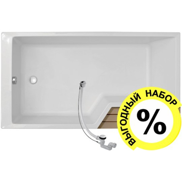 Акриловая ванна Jacob Delafon Bain-Douche Neo 150 L + слив-перелив