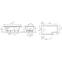 Акриловая ванна Jacob Delafon Bain-Douche Neo 150 L + слив-перелив