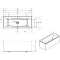 Акриловая ванна Riho Still Square Elite 170x75, L