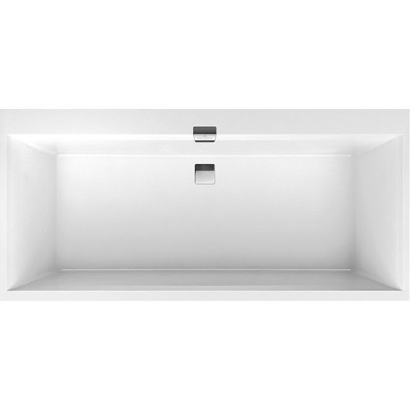 Акриловая ванна Villeroy & Boch Squaro Edge 12 UBQ170SQE2DV-RW 170x75, с ножками, слив-перелив, stone white