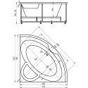 Акриловая ванна Акватек Поларис – 1 POL1-0000030 140x140 вклеенный каркас