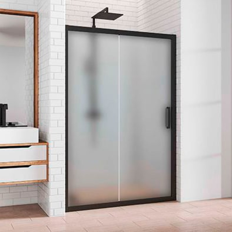 Душевая дверь в нишу Kubele DE019D2-MAT-BLMT 175 см, профиль матовый черный