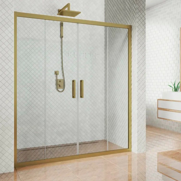 Душевая дверь в нишу Kubele DE019D4-CLN-BR 140 см, профиль бронза