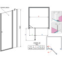 Душевая дверь в нишу Radaway EOS II DWJ 90 R