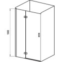 Душевая дверь в нишу Ravak SMSD2-100 B L Transparent, профиль хром + средство для ванн и защитное средство