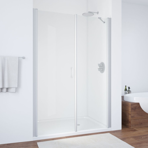 Душевая дверь в нишу Vegas Glass EP-F-2 150 07 01 L профиль матовый хром, стекло прозрачное
