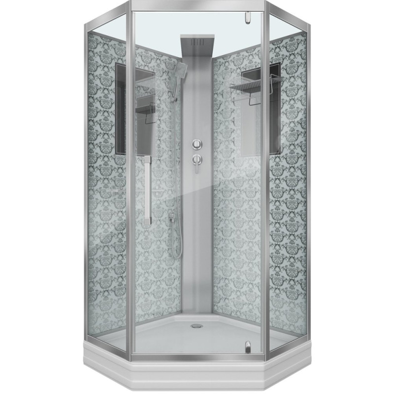 Душевая кабина Niagara Lux NG-7799WBK 90х90x210 серебро