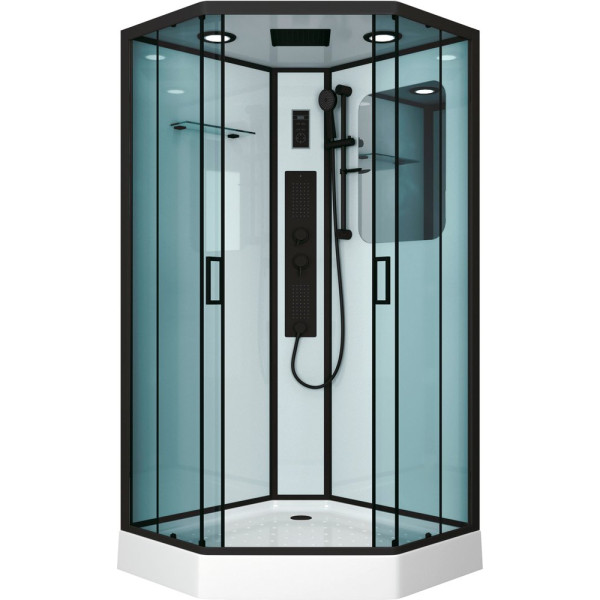 Душевая кабина Niagara Premium NG-6902-01GD BLACK 100х100х220 черная