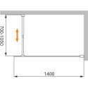 Душевая перегородка Cezares Liberta-L-1-140-C-Cr