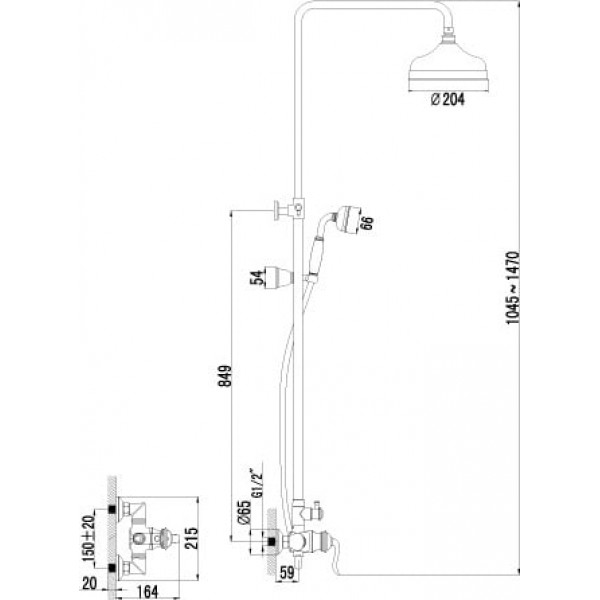 Душевая стойка Lemark Brava LM4760G