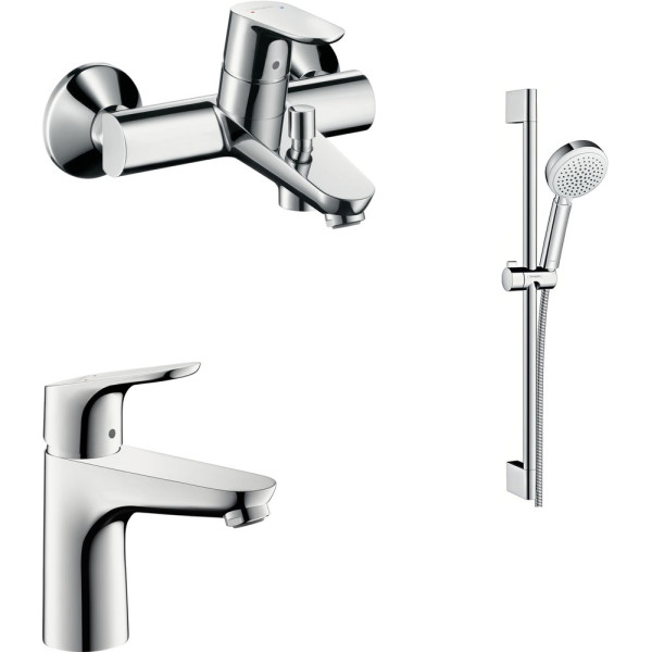 Душевой комплект Hansgrohe Focus E2 31517000 + Focus E2 31940000 + душевой гарнитур Crometta 100 Vario 26651400