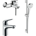 Душевой комплект Hansgrohe Novus 71031000 + Novus 71040000 + душевой гарнитур Croma Select E Vario 26582400