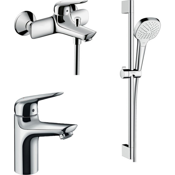 Душевой комплект Hansgrohe Novus 71031000 + Novus 71040000 + душевой гарнитур Croma Select E Vario 26582400