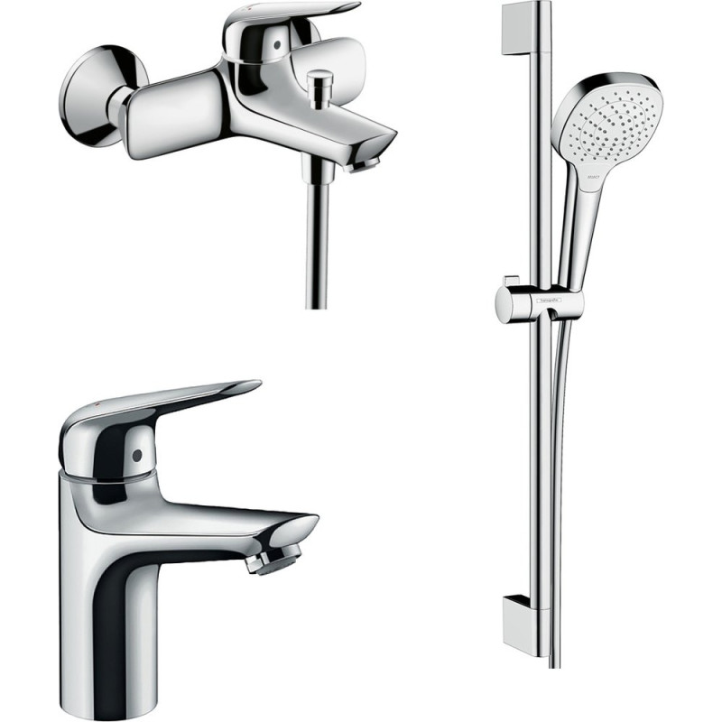 Душевой комплект Hansgrohe Novus 71031000 + Novus 71040000 + душевой гарнитур Croma Select E Vario 26582400