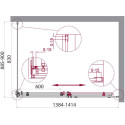 Душевой уголок BelBagno Acqua AH-1-140/90-C-Cr