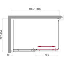 Душевой уголок BelBagno Uno AH 1 110/80 M Cr